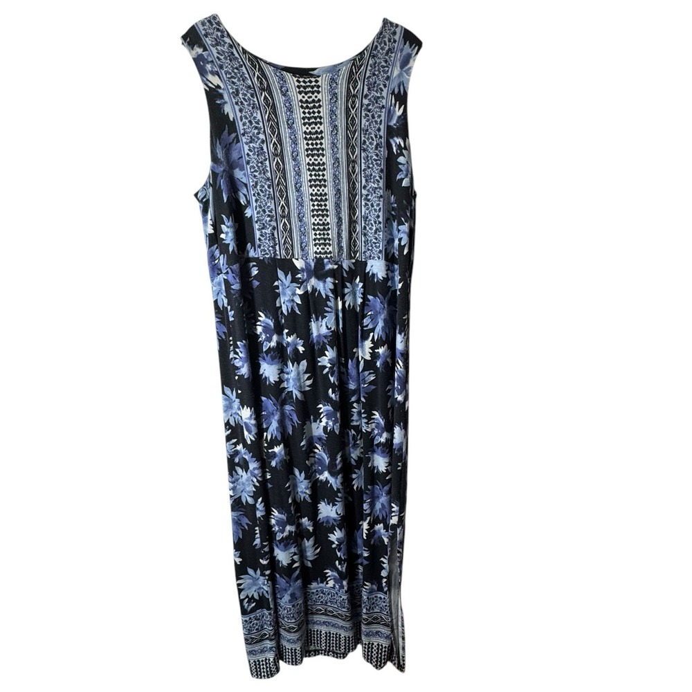 J. Jill Maxi Dress Women's Medium Petite Blue Floral Soft Cottagecore